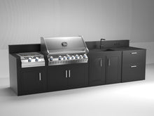 Lade das Bild in den Galerie-Viewer, Outdoorküche Blackline Classic mit Napoleon Grill inkl. Beefer und Kühlschubladen